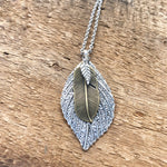 Leaf Pendant Necklace Silver