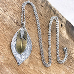 Leaf Pendant Necklace Silver