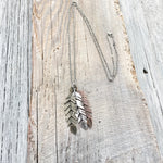 Triple Feather pendant necklace