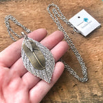 Leaf Pendant Necklace Silver