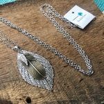 Leaf Pendant Necklace Silver