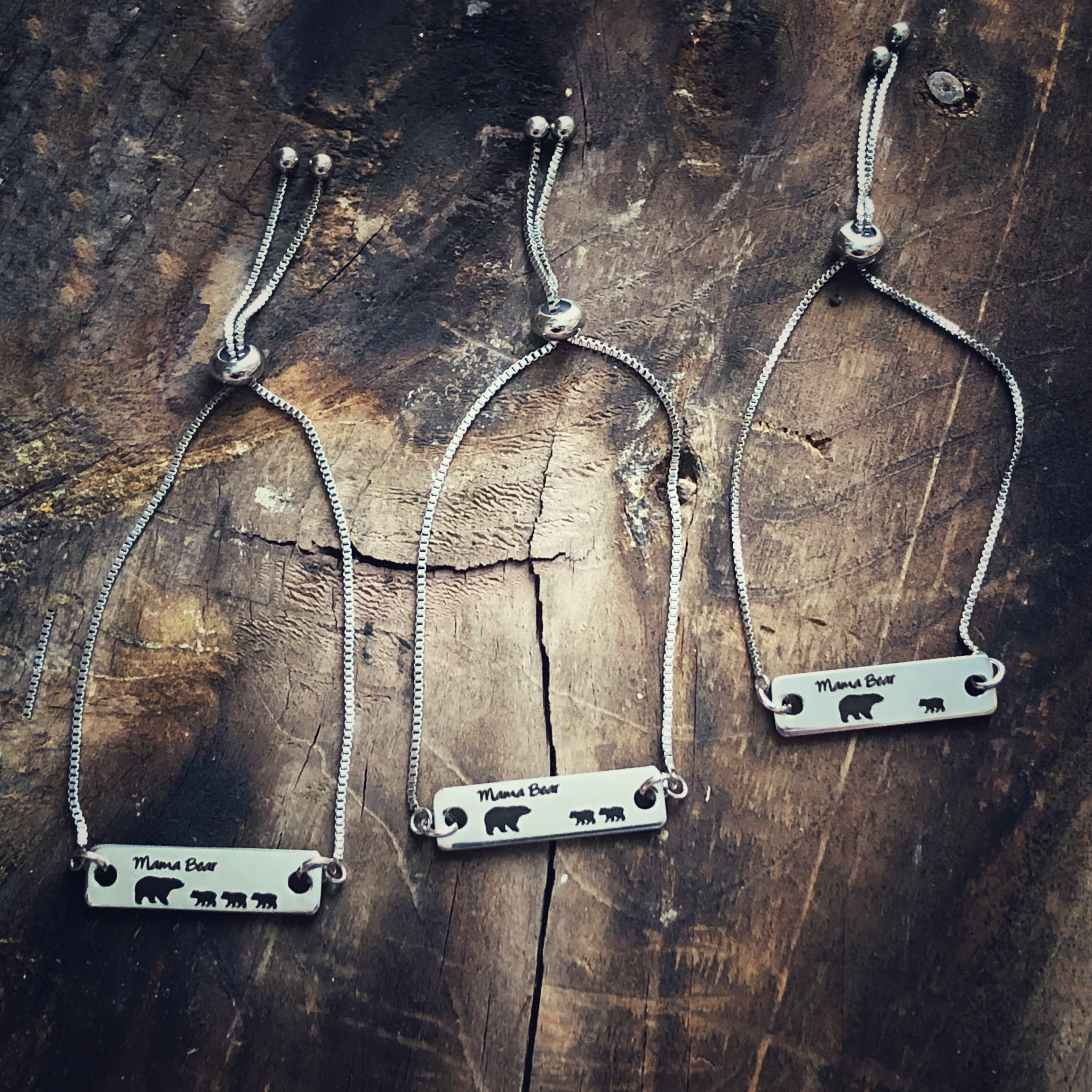 Mama Bear adjustable Bar Bracelets