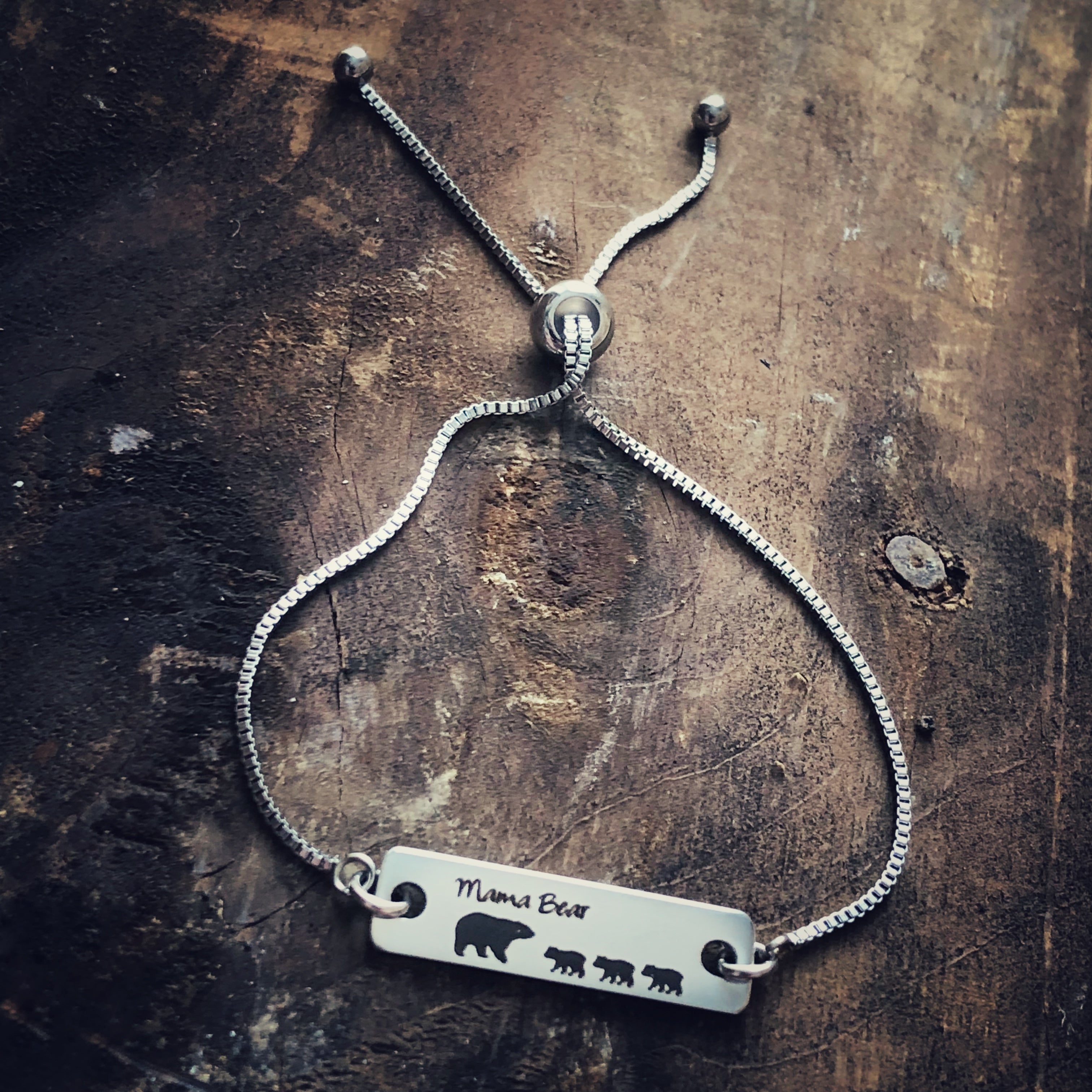 Mama Bear adjustable Bar Bracelets