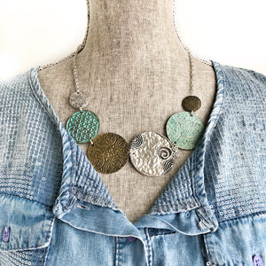 Bold Medallion Bib Necklace