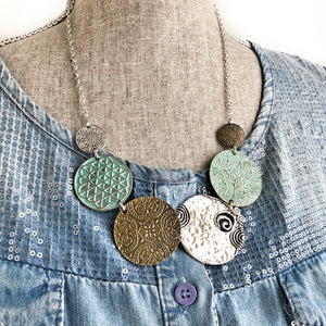 Bold Medallion Bib Necklace