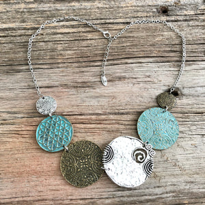 Bold Medallion Bib Necklace