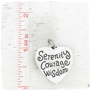 Serenity Courage Wisdom Heart - Charm