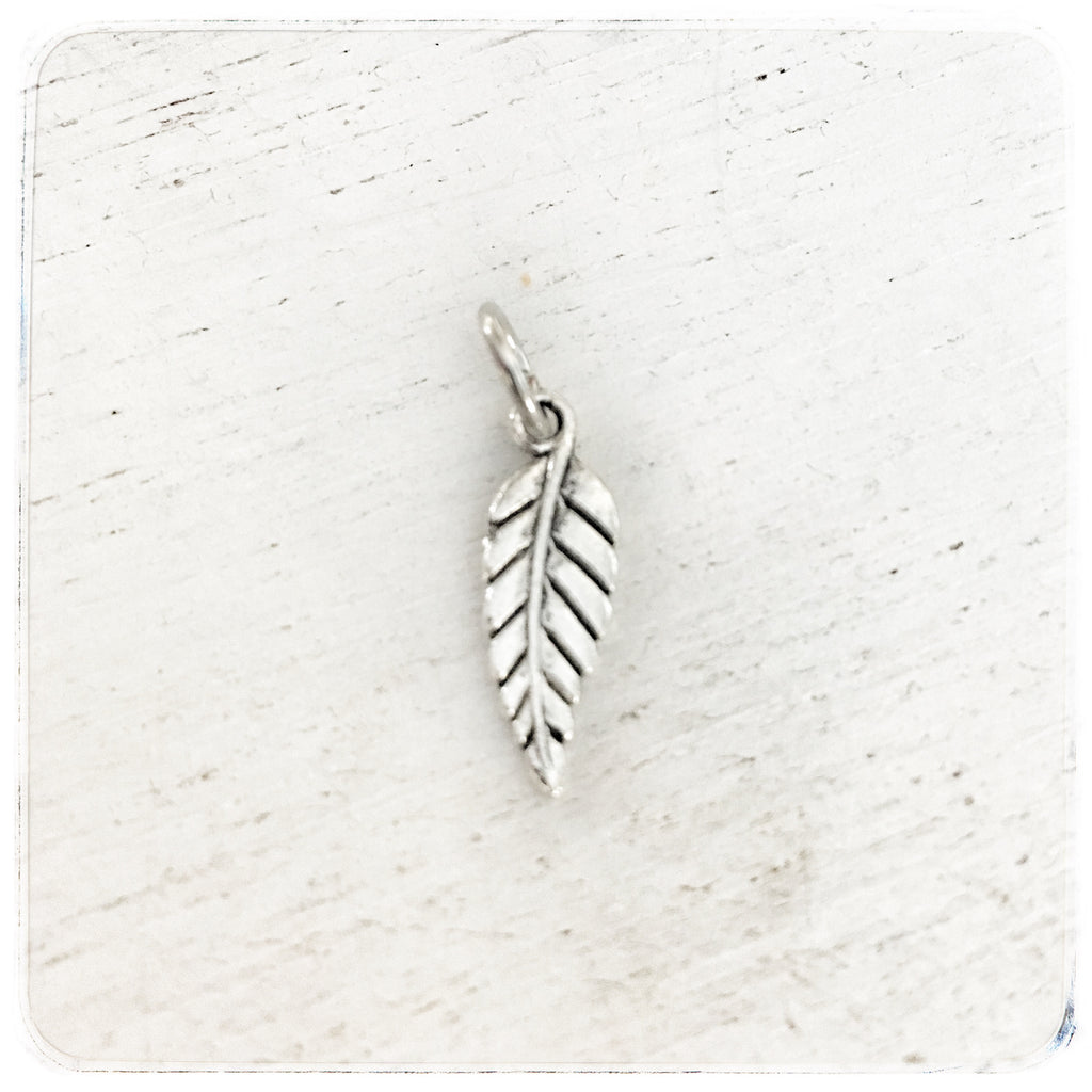 Small Feather Leaf - Charm