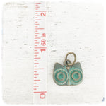 Small Patina Owl Head - Charm