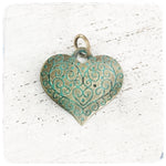 Large Patina Heart - Charm