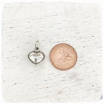 Small Beveled Heart with border - Charm
