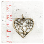 Heart with Flowers - Charm