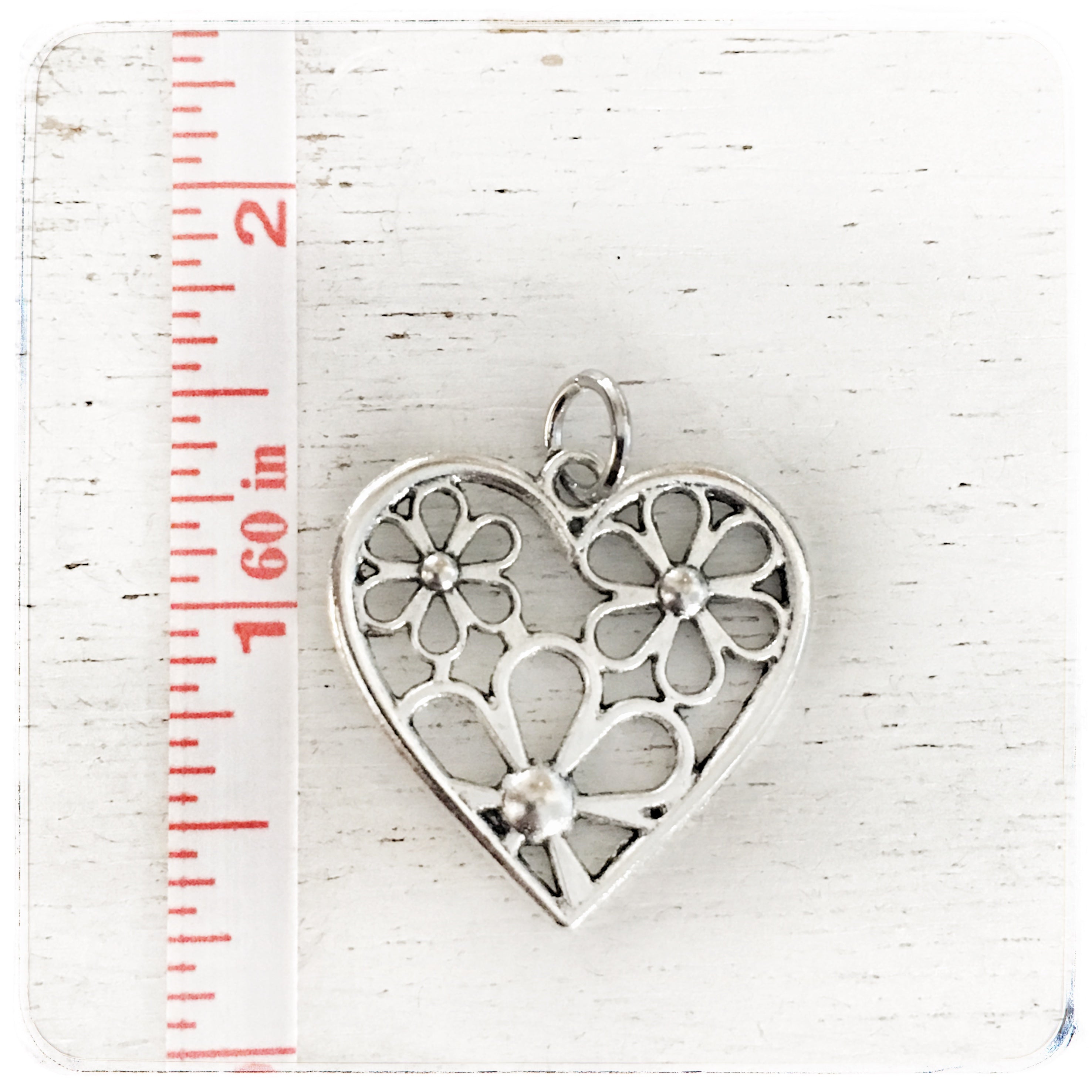 Heart with Flowers - Charm