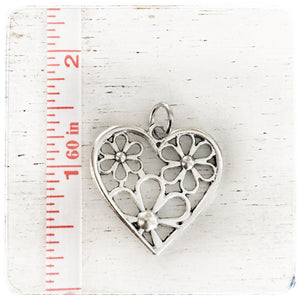 Heart with Flowers - Charm