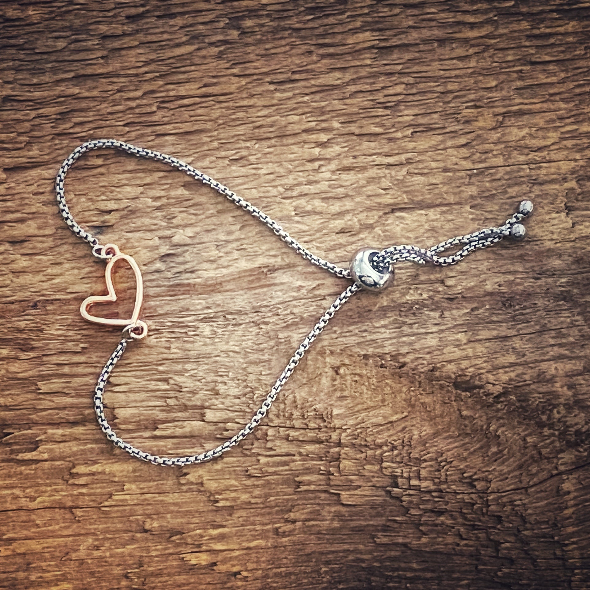 Adjustable Bracelet - Open Heart