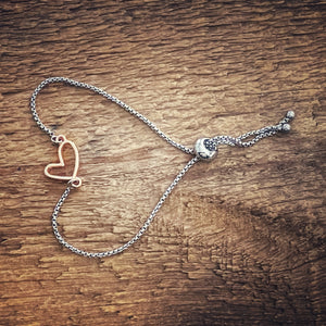 Adjustable Bracelet - Open Heart