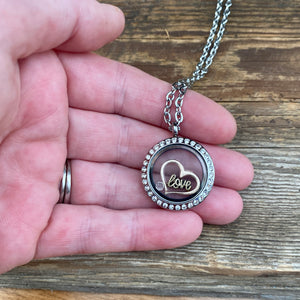 Glass Locket Love Necklace