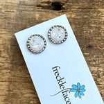 Druzy Stud Earrings - Neutrals 10mm