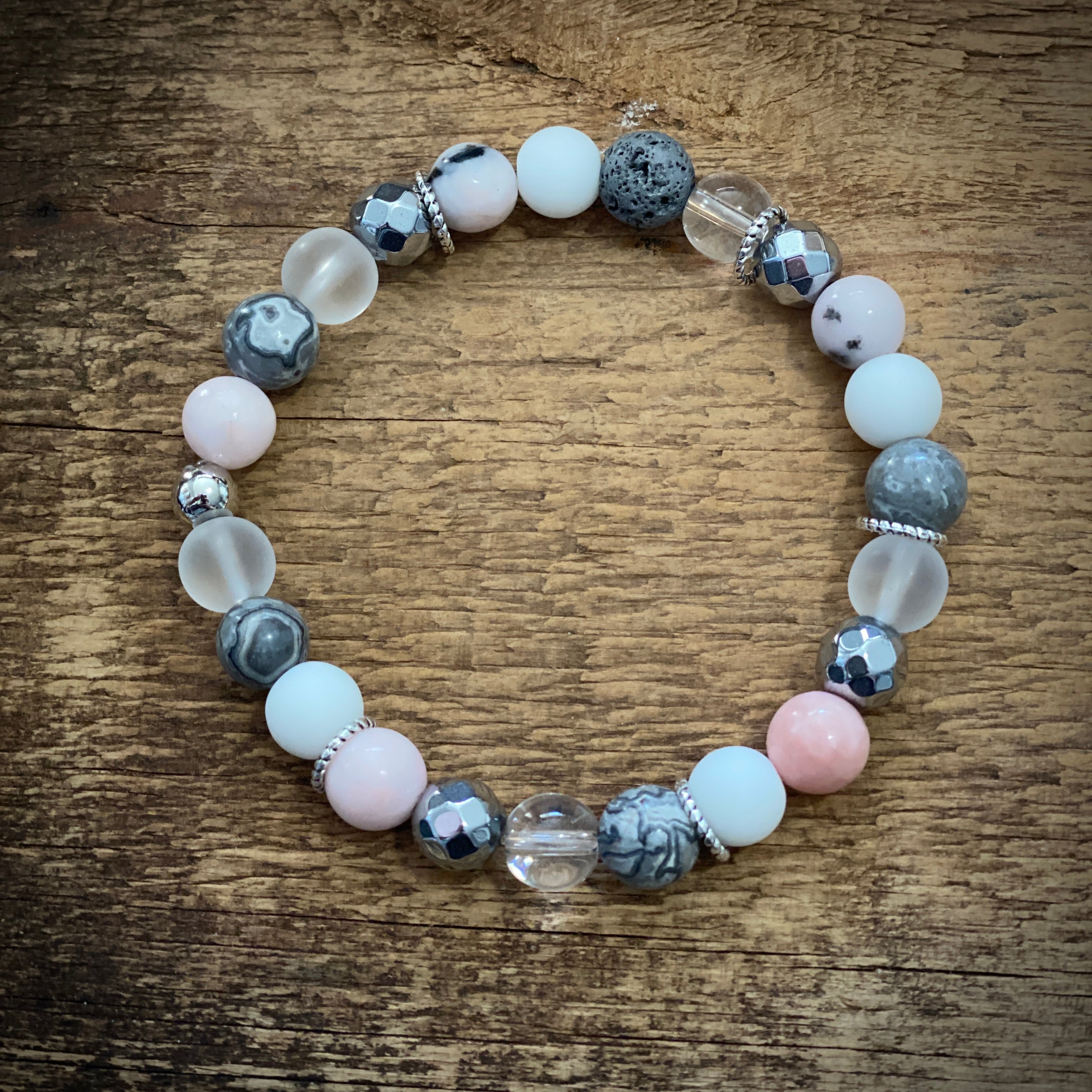 Happy Bracelets - pink and grey combination