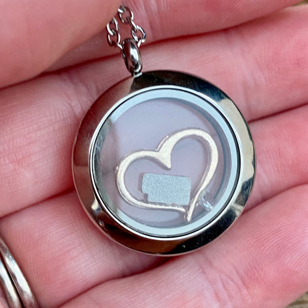 Glass Locket BFF Heart Necklace