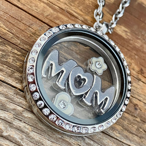 Glass Locket Mom Necklace