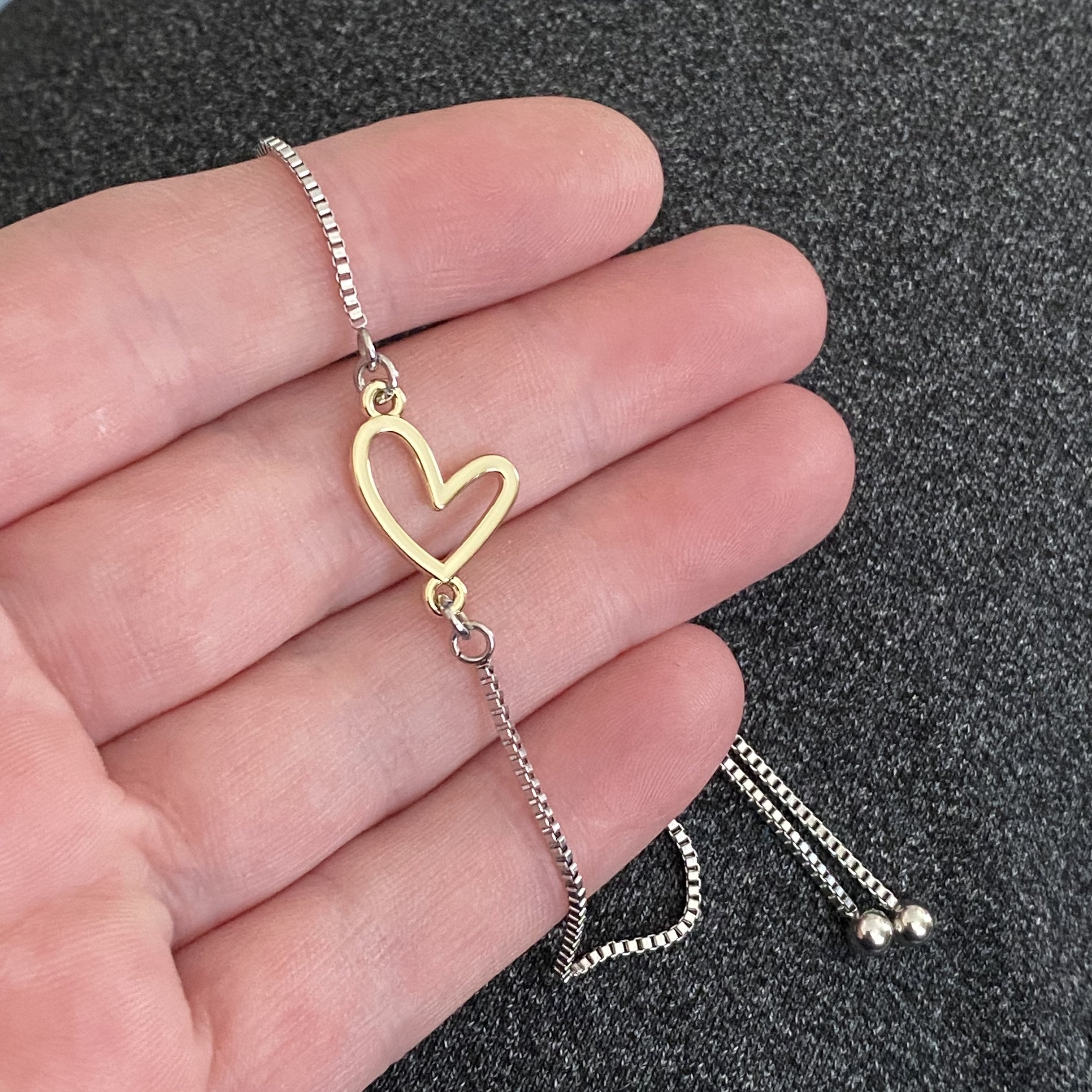 Adjustable Bracelet - Open Heart