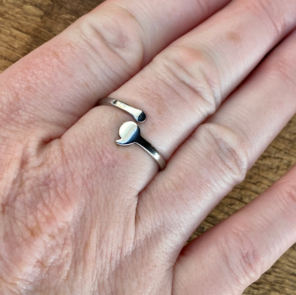 Semi-colon stainless steel ring