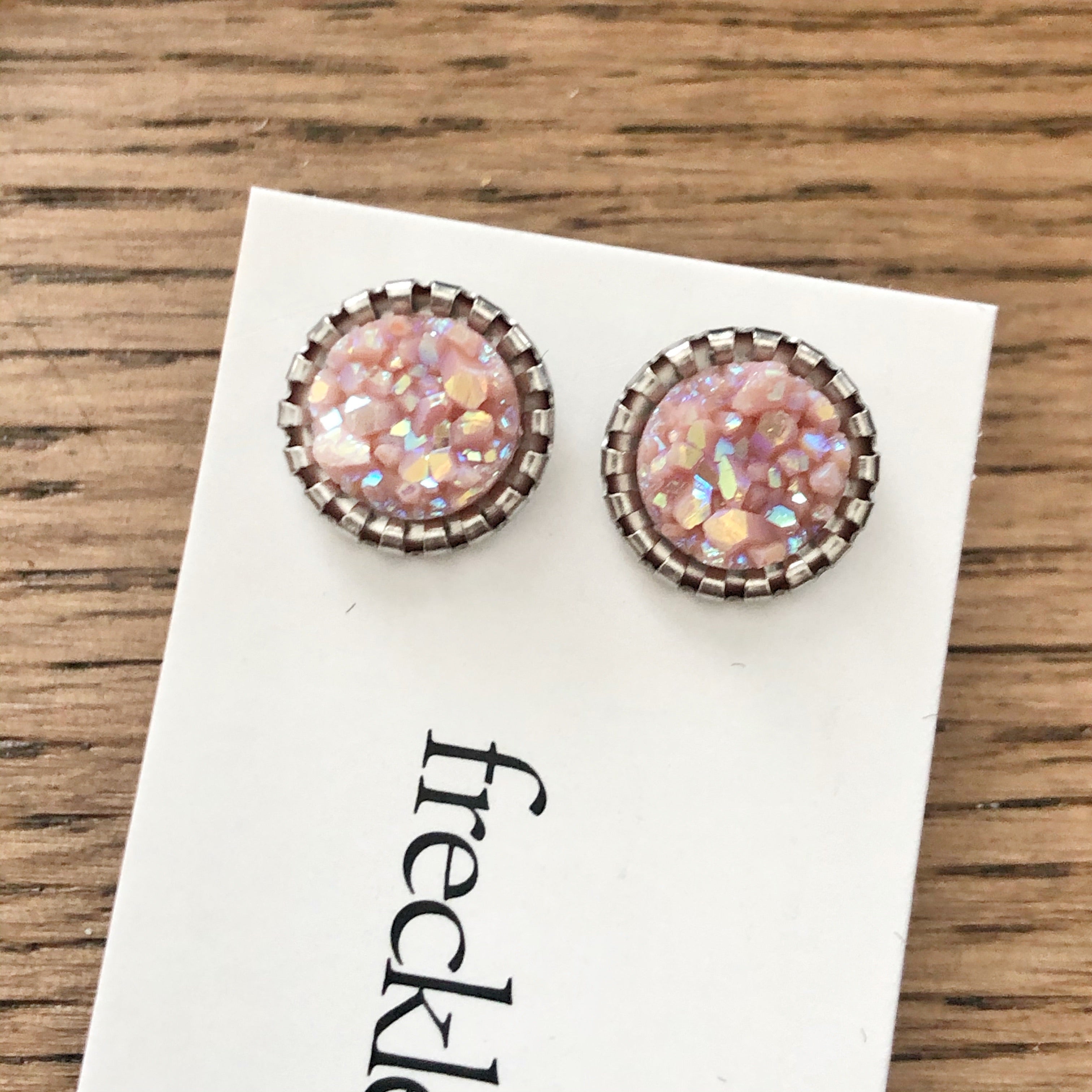 Druzy Stud Earrings - Spring colors 10mm