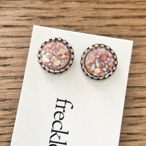 Druzy Stud Earrings - Spring colors 10mm
