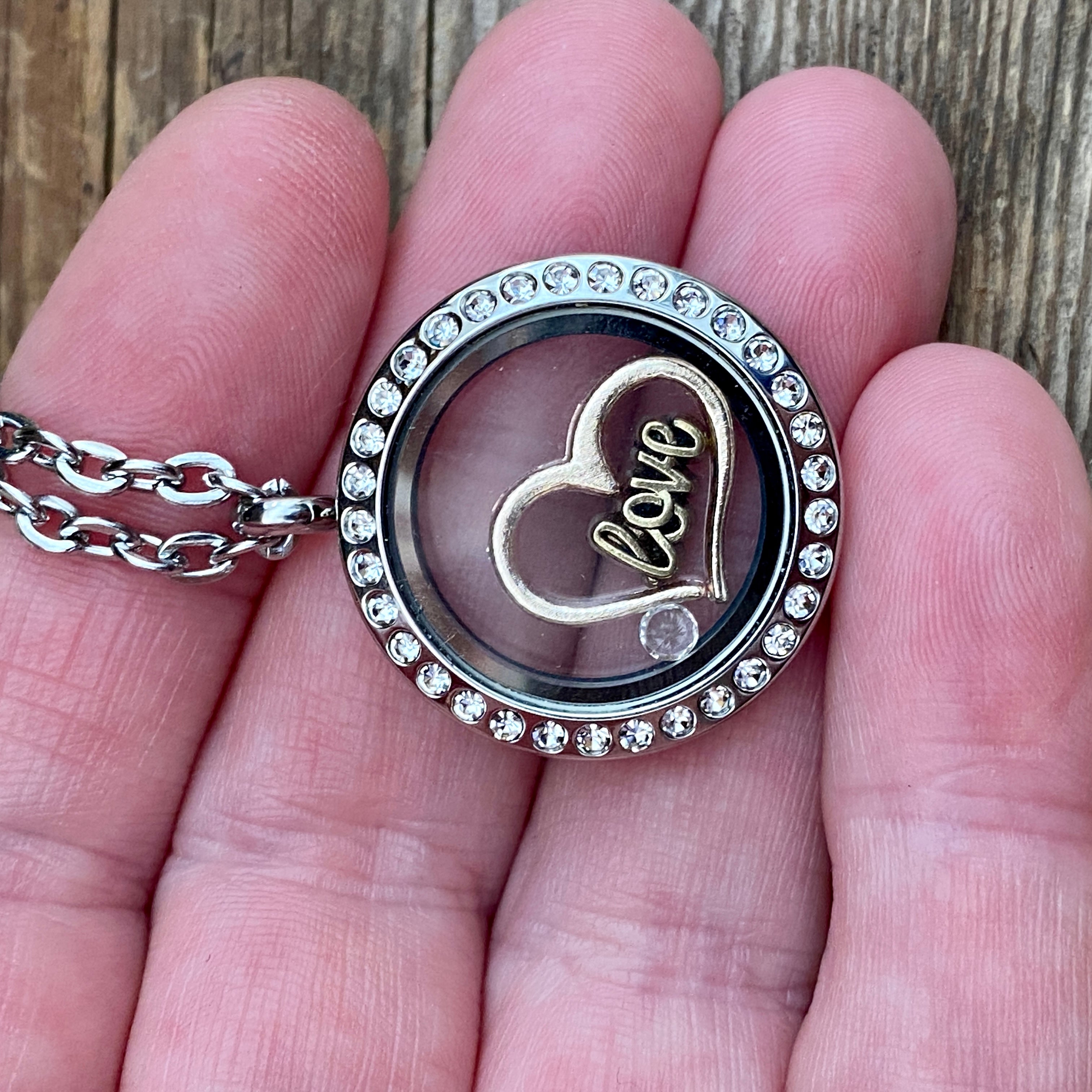 Glass Locket Love Necklace