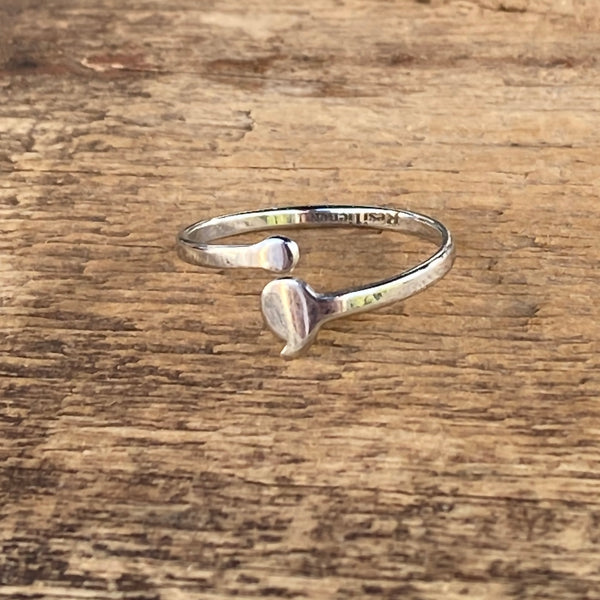 Semi-colon stainless steel ring