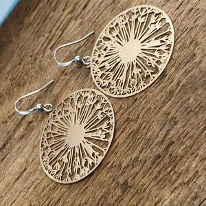 Lightweight dandelion wish filigree earrings