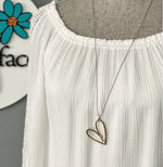 Simple Double Heart Long Necklace