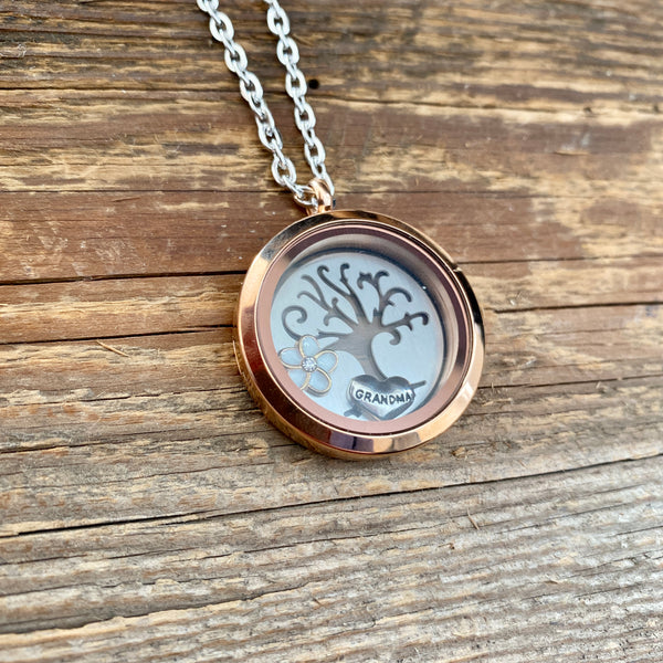 Glass Locket Grandma Necklace Option 1