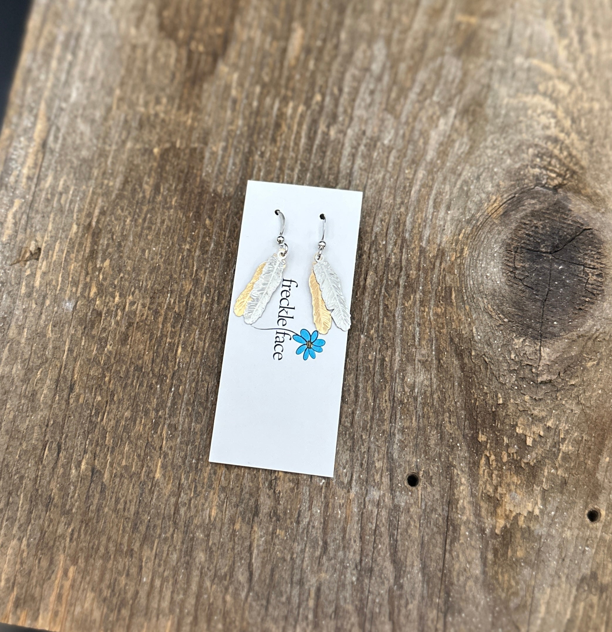 Lightweight Mixed Metal Feather Earrings