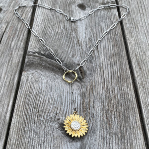 Sunflower Paperclip Necklace