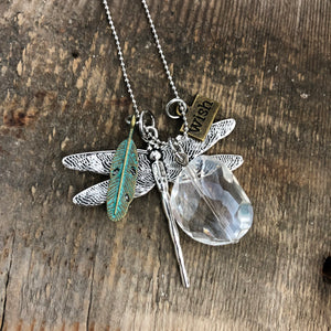 Dragonfly Crystal Wish Necklace