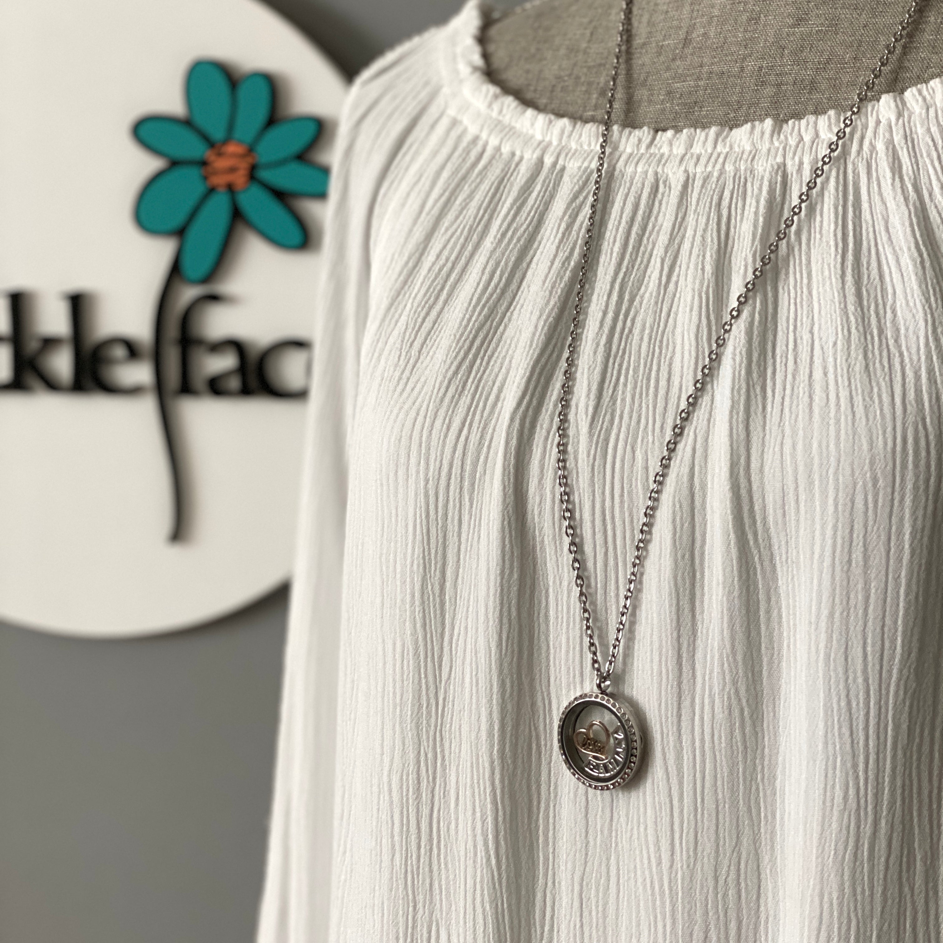 Glass Locket Family Necklace