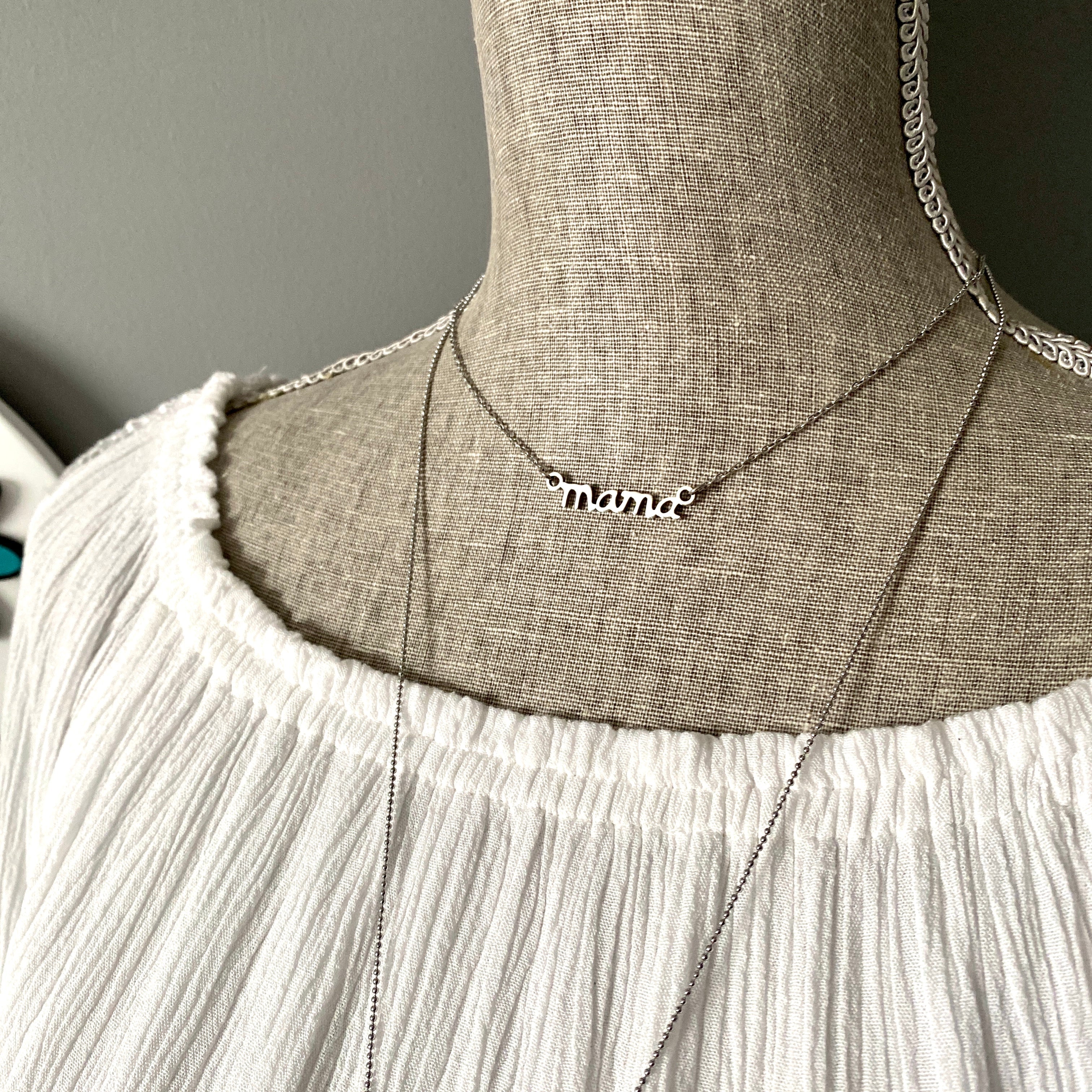 Stainless Steel Mama Necklace