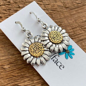 Sunflower Earrings with gold center