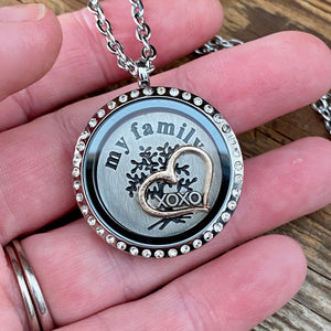 Glass Locket Family Tree Necklace