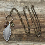 Mixed Metal Leaf Necklace