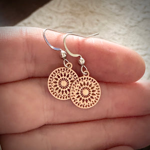 Lightweight Rose Gold Medallion Earrings