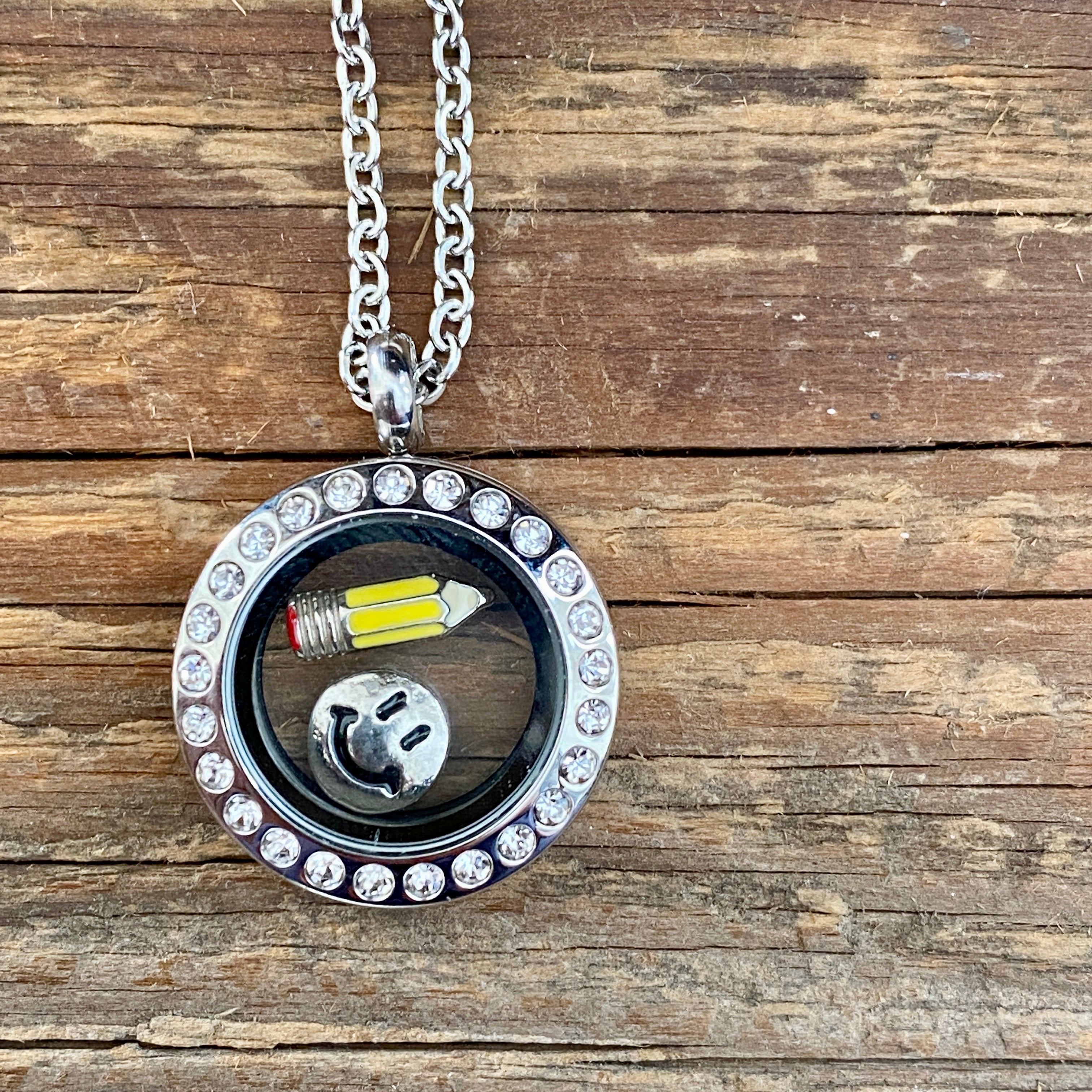 Glass Locket Teacher Necklace
