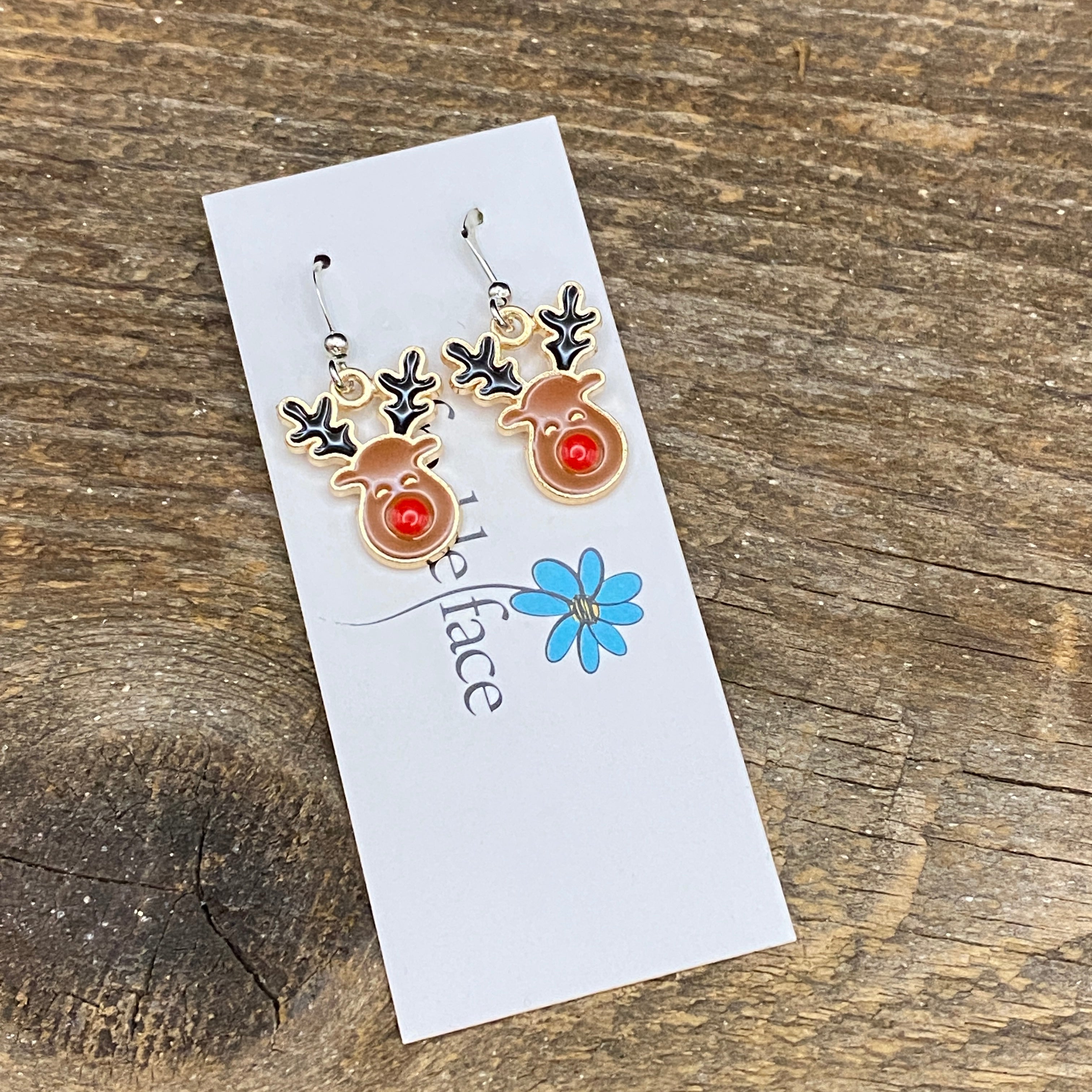Reindeer Enamel Earrings