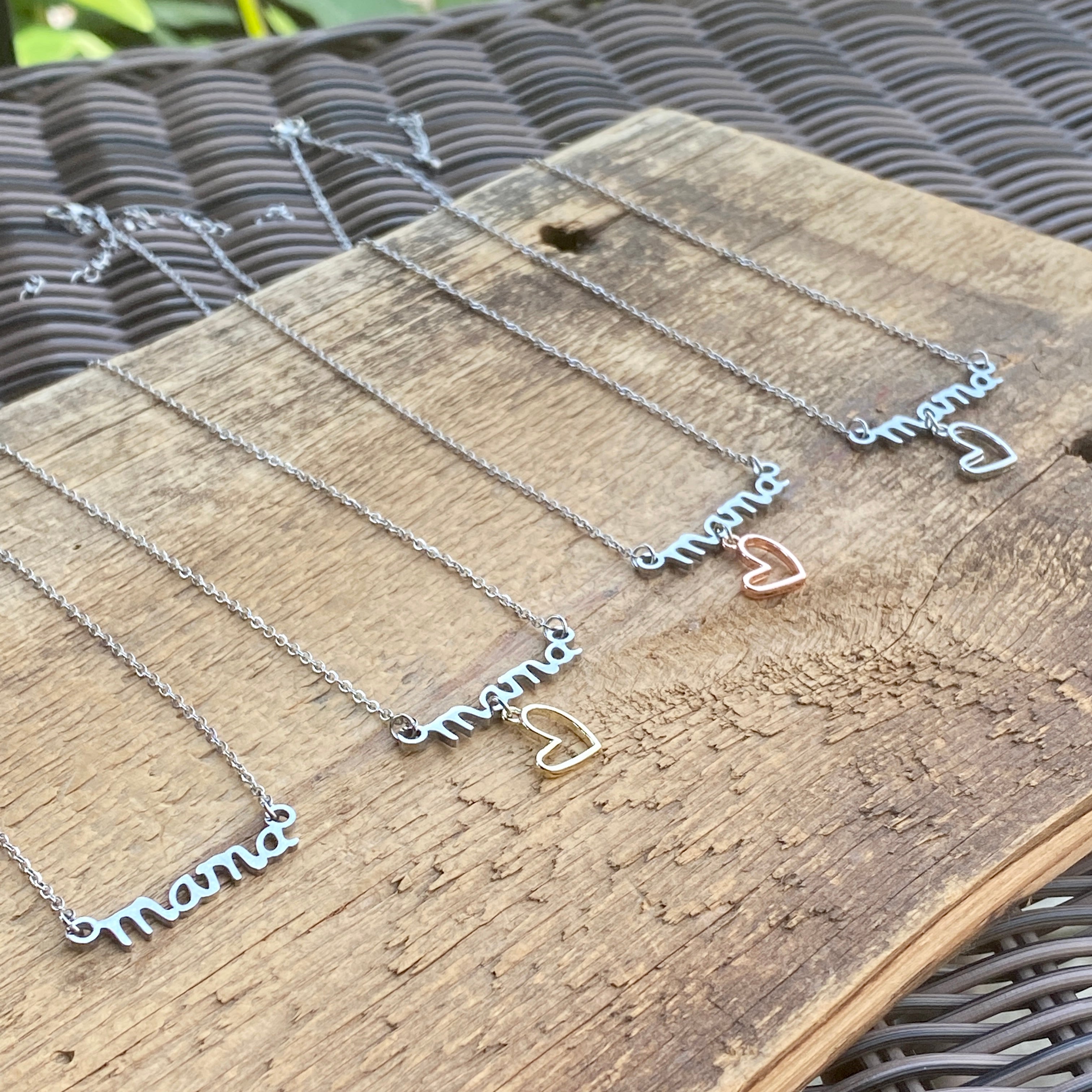 Stainless Steel Mama Necklace