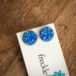 Druzy Stud Earrings - Spring colors 12mm