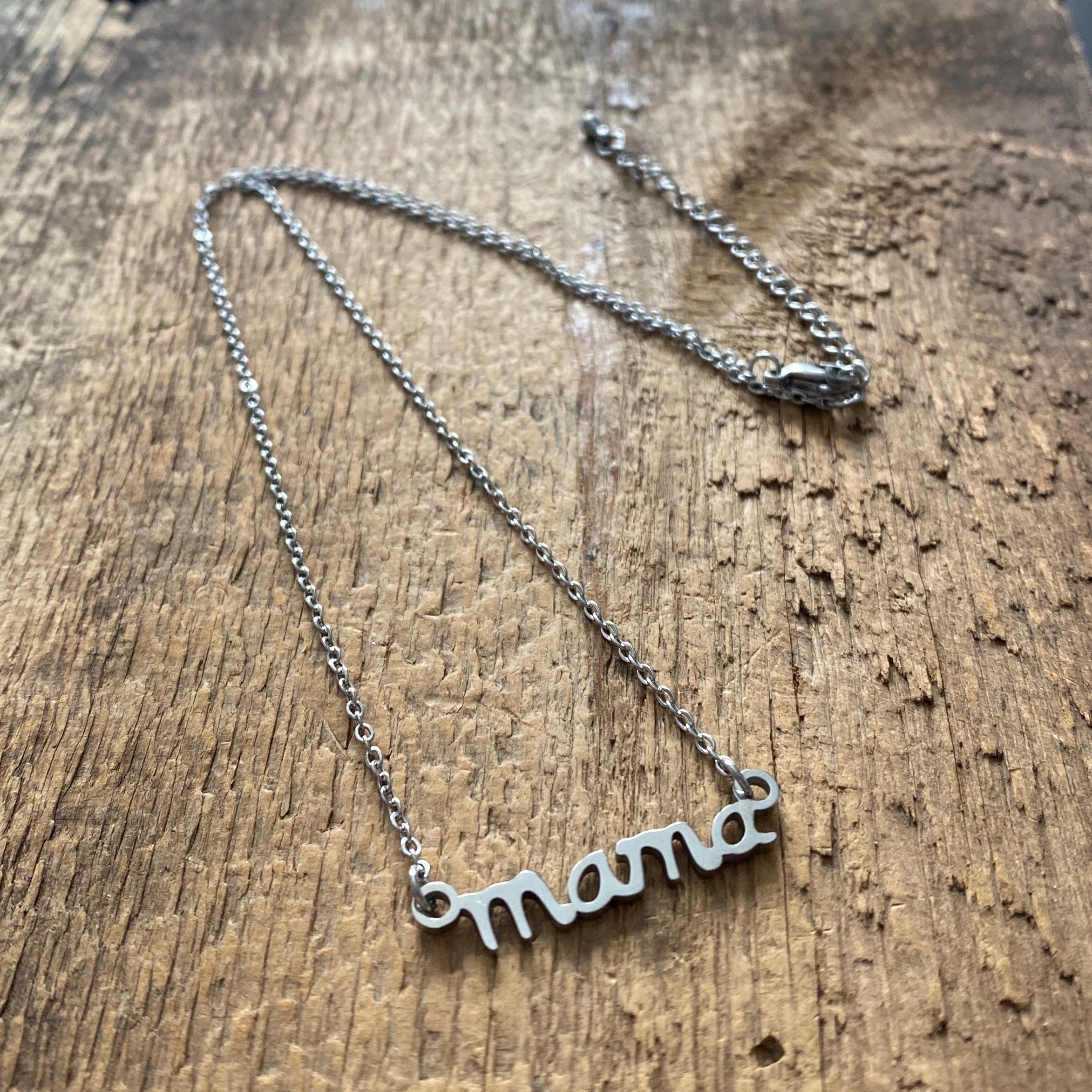 Stainless Steel Mama Necklace