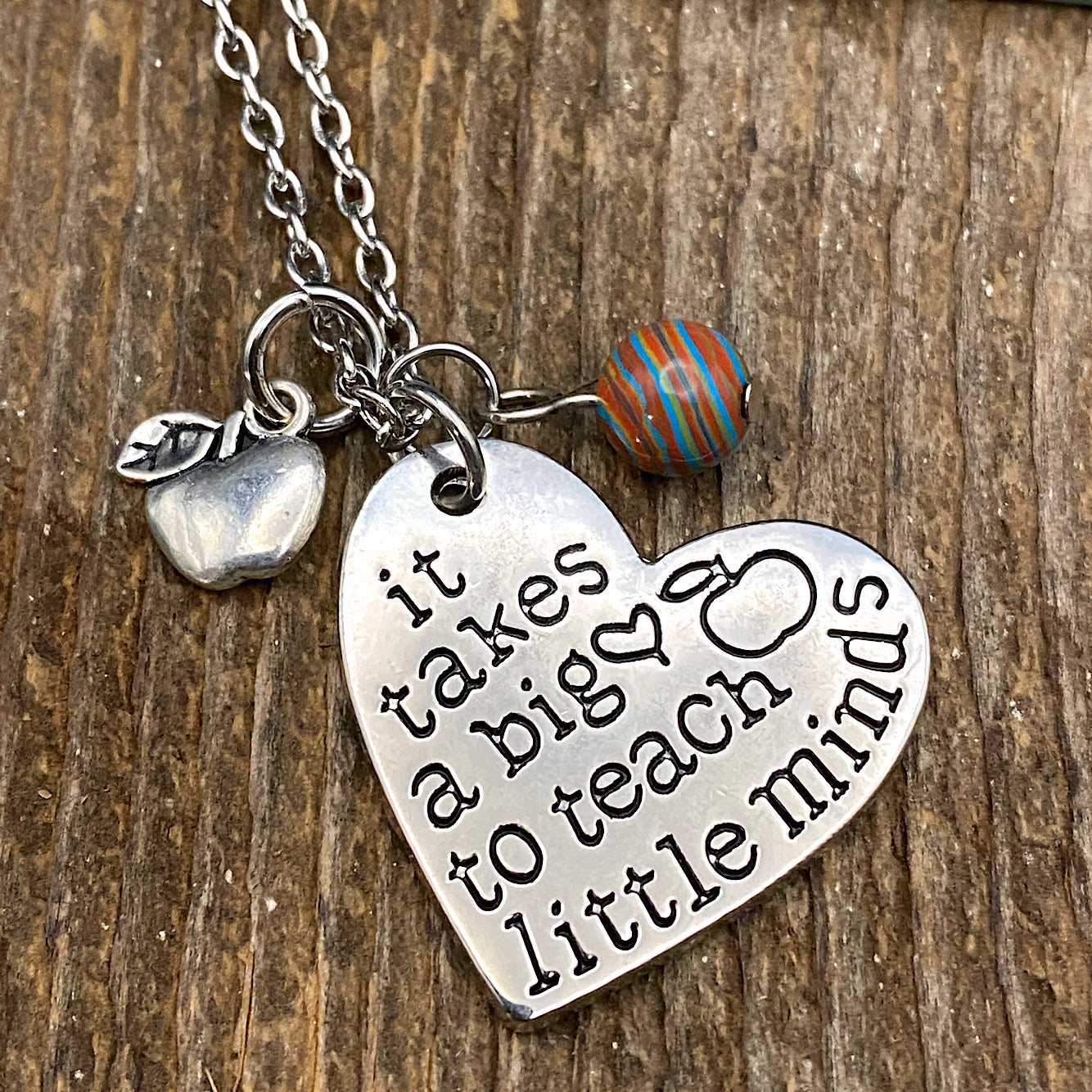 Teacher charm necklace
