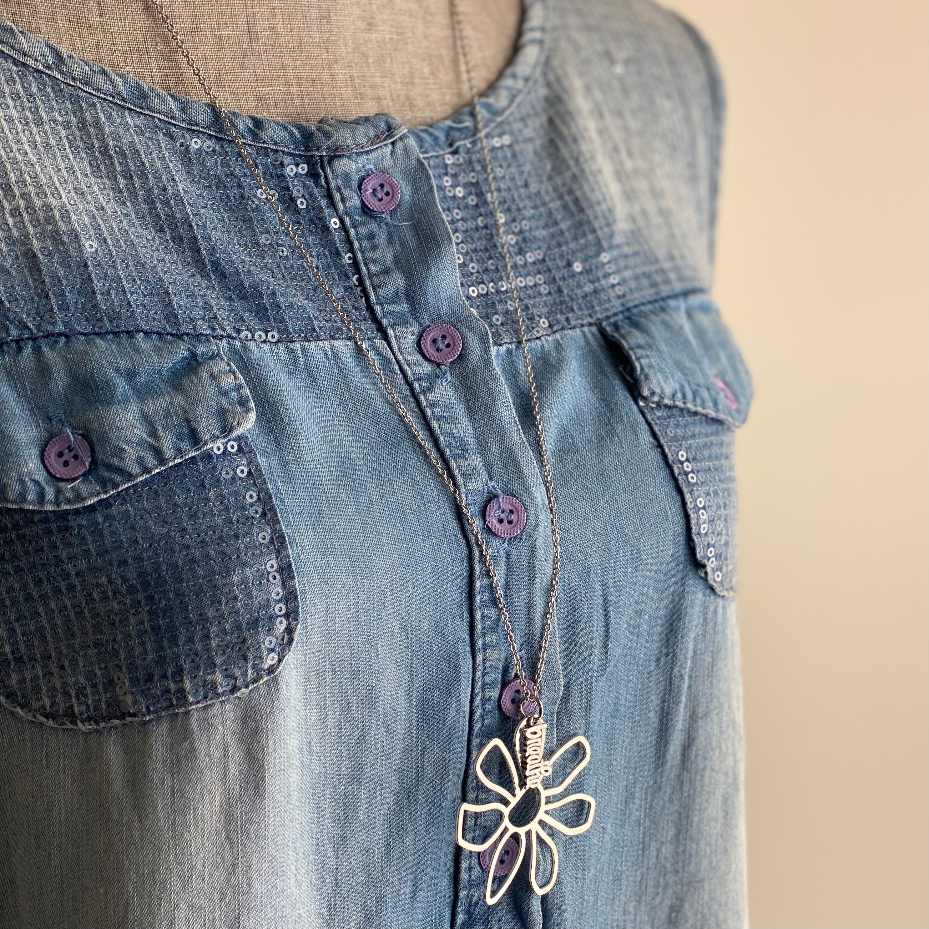 Breathe Flower Long Necklace